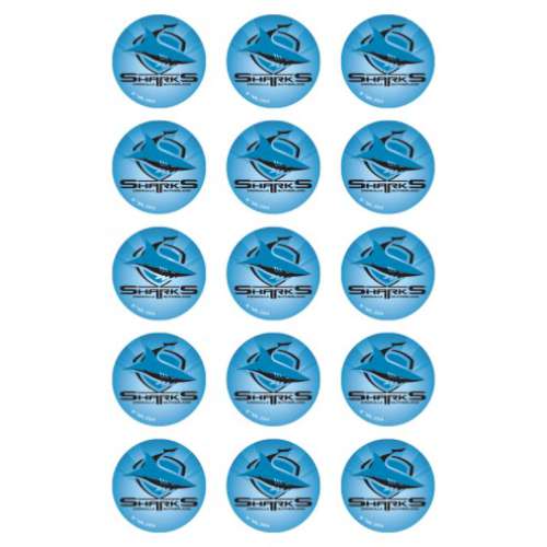 Sharks NRL Edible Icing Cupcake Images - Click Image to Close